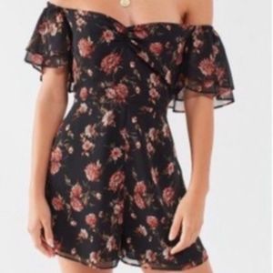 Urban Outfitters Black Floral Romper